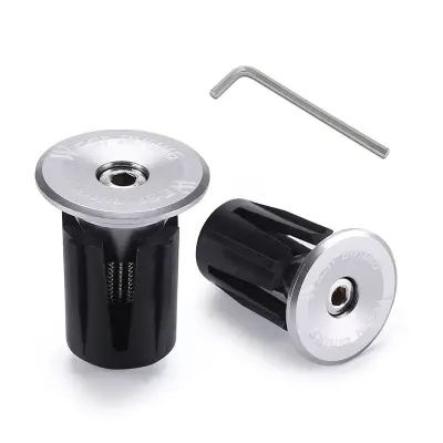 Končni čepi za krmilo kolesa iz aluminijeve zlitine s ključem Silver