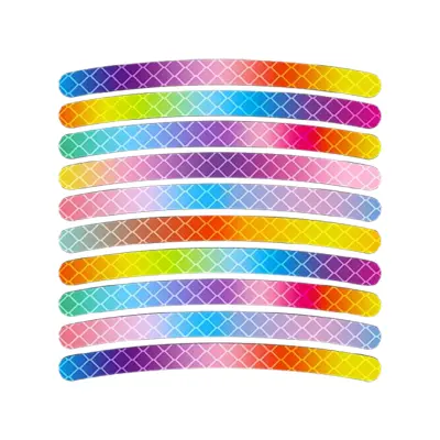 Odsevne nalepke za mavrične kolesarske obroče - paket 10 MultiColor