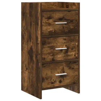 vidaXL Strani šal Dimljen hrast 40 x 36 x 80 cm Inženirski les