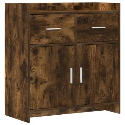 vidaXL Strani šal Dimljen hrast 75 x 36 x 80 cm Inženirski les