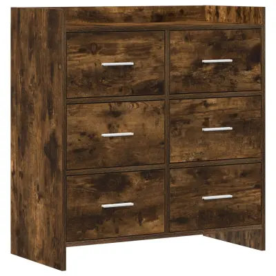 vidaXL Strani šal Dimljen hrast 75 x 33 x 80 cm Inženirski les