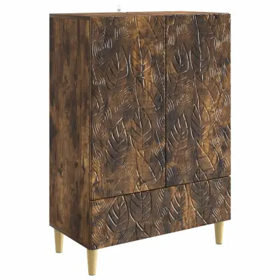 vidaXL Strani šal Dimljen hrast 66 x 34,5 x 95 cm Inženirski les
