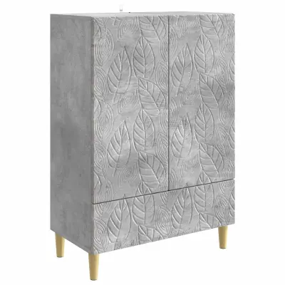 vidaXL Strani šal Betonsko siva 66 x 34,5 x 95 cm Inženirski les