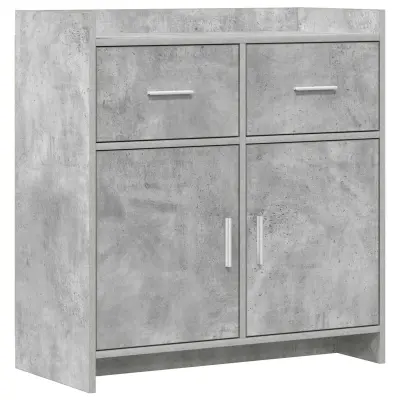 vidaXL Strani šal Betonsko siva 75 x 36 x 80 cm Inženirski les