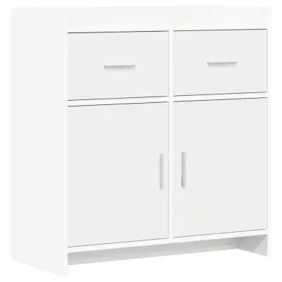 vidaXL Strani šal Bela 75 x 36 x 80 cm Inženirski les