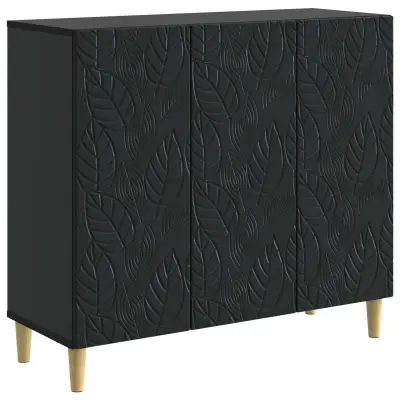 vidaXL Strani šal Črna 89 x 34,5 x 80 cm Inženirski les
