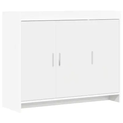vidaXL Strani šal Bela 98,5 x 33 x 80 cm Inženirski les