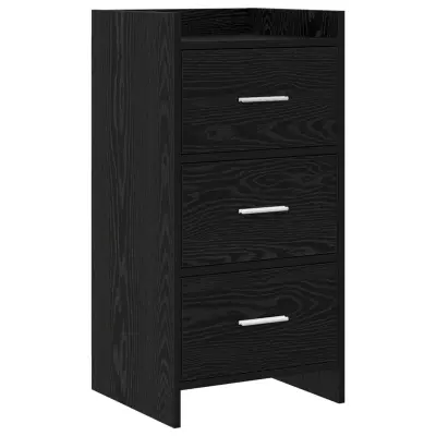 vidaXL Strani šal Črni hrast 40 x 36 x 80 cm Inženirski les