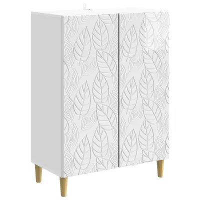 vidaXL Strani šal Bela visok sijaj 66 x 34,5 x 90 cm Inženirski les