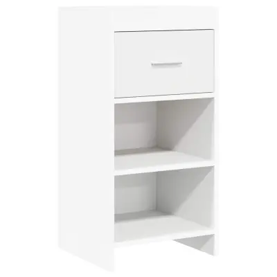 vidaXL Strani šal Bela 40 x 36 x 80 cm Inženirski les