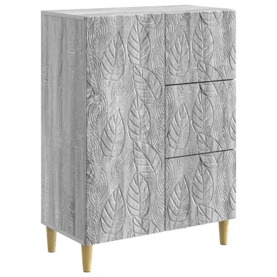 vidaXL Strani šal Siva Sonoma 66 x 34,5 x 90 cm Inženirski les