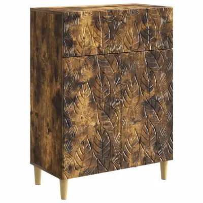 vidaXL Strani šal Dimljen hrast 66 x 34,5 x 90 cm Inženirski les
