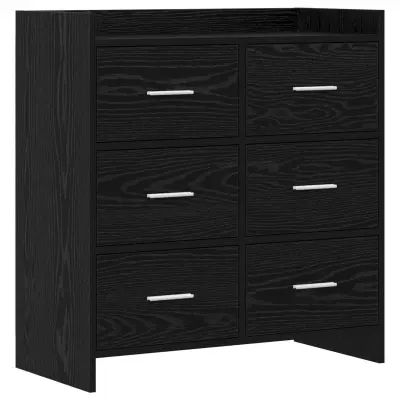 vidaXL Strani šal Črni hrast 75 x 33 x 80 cm Inženirski les