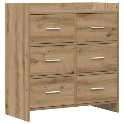 vidaXL Strani šal Artisan hrast 75 x 33 x 80 cm Inženirski les