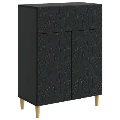vidaXL Strani šal Črna 66 x 34,5 x 90 cm Inženirski les
