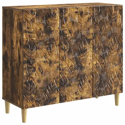 vidaXL Strani šal Dimljen hrast 89 x 34,5 x 80 cm Inženirski les