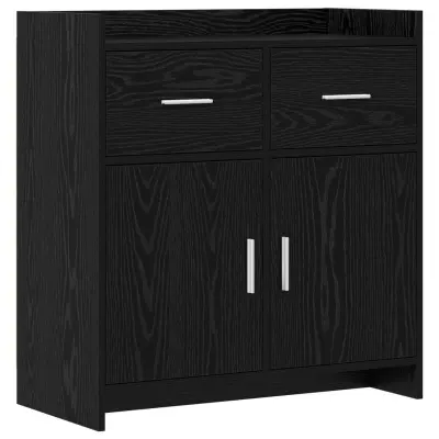 vidaXL Strani šal Črni hrast 75 x 36 x 80 cm Inženirski les