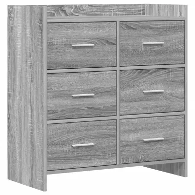 vidaXL Strani šal Siva Sonoma 75 x 33 x 80 cm Inženirski les