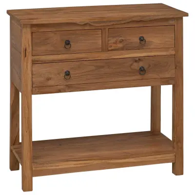 vidaXL Strani šal Naravna 79 x 35 x 80 cm Trden tikov les