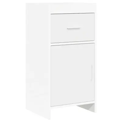 vidaXL Strani šal Bela 40 x 36 x 80 cm Inženirski les