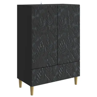 vidaXL Strani šal Črna 66 x 34,5 x 95 cm Inženirski les