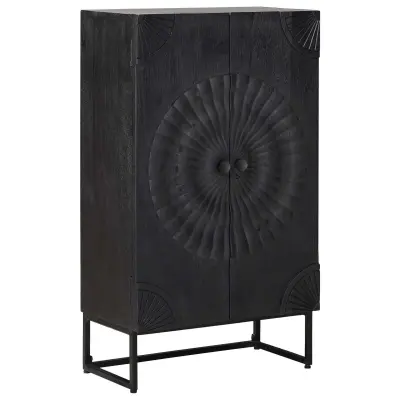 vidaXL Visok predalnik Črna 55 x 30 x 95 cm