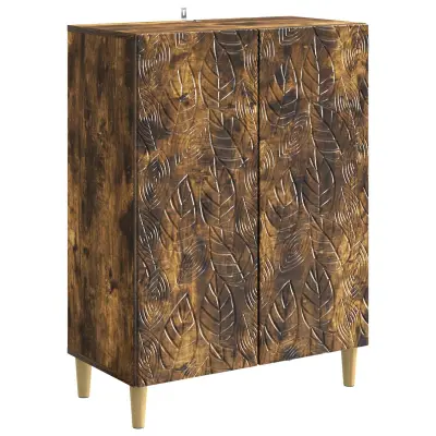 vidaXL Strani šal Dimljen hrast 66 x 34,5 x 90 cm Inženirski les