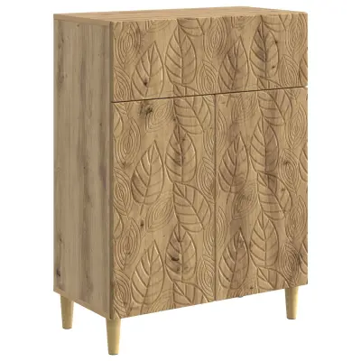 vidaXL Strani šal Artisan hrast 66 x 34,5 x 90 cm Inženirski les