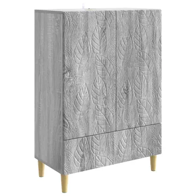 vidaXL Strani šal Siva Sonoma 66 x 34,5 x 95 cm Inženirski les