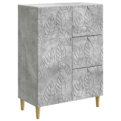 vidaXL Strani šal Betonsko siva 66 x 34,5 x 90 cm Inženirski les