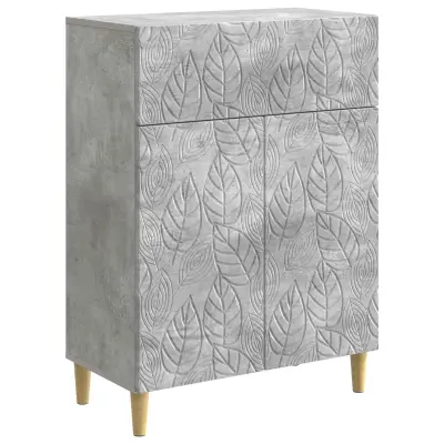 vidaXL Strani šal Betonsko siva 66 x 34,5 x 90 cm Inženirski les