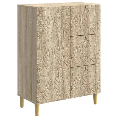 vidaXL Strani šal Sonoma hrast 66 x 34,5 x 90 cm Inženirski les