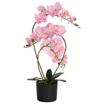 vidaXL Umetna orhideja s saksijo Roza 45 x 15 x 65 cm