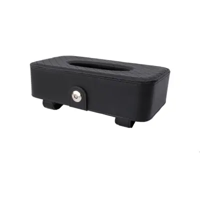 Držalo robčkov za avto senčnik – PU usnje, magnet, inox sponka Black