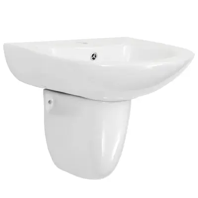 vidaXL Bazen Bela 52 x 45 x 49 cm Glazirana keramika