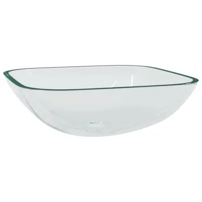 vidaXL Stekleni umivalnik 42x42x14 cm prozoren