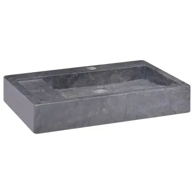 vidaXL Umivalnik črn 58x39x10 cm marmor