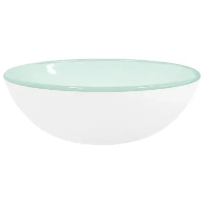 vidaXL Umivalnik kaljeno steklo 35x12 cm bel