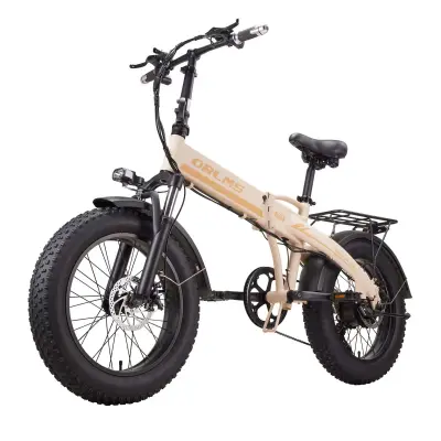 ORLMS S9F zložljivo električno kolo, 20" fat bike, 48V 13Ah baterija, bež