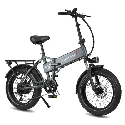 Zložljivo električno kolo Maxtron Polaris, baterija 48 V 13 Ah, debelo kolo 250 W, sivo