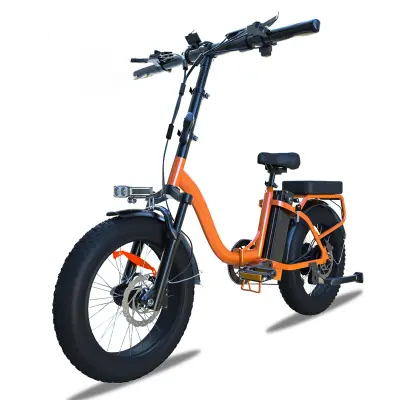 BLUVALL Z01 Zložljivo električno kolo, 20-palčno fat kolo, 36V 13Ah baterija, doseg 50KM, oranžna