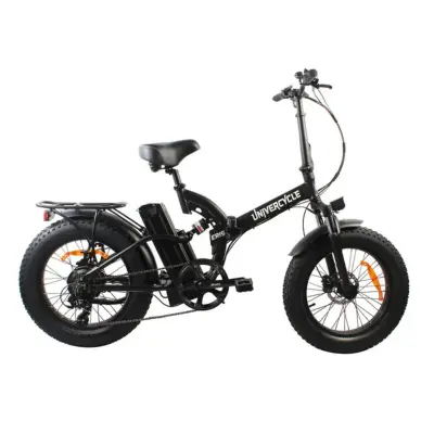 UNIVERCYCLE B4 električno kolo, 48 V 12,5 Ah baterija, zložljivo za mesto, 20-palčno debelo kolo, črno