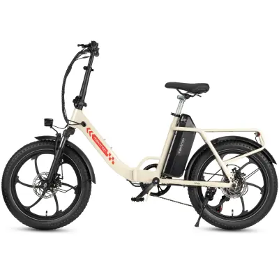 MAXTRON Mule zložljivo električno kolo, 20" debelo kolo, 48V 20Ah odstranljiva baterija, bela