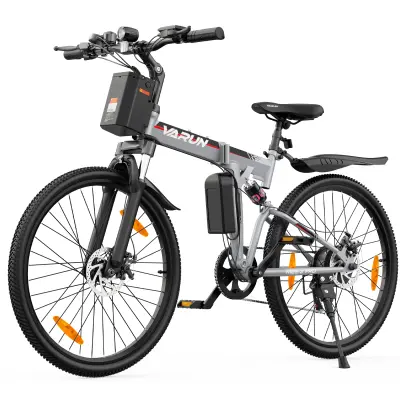 VARUN M26-3 PRO zložljivo električno gorsko kolo 26", polnovzmeteno, srebrno