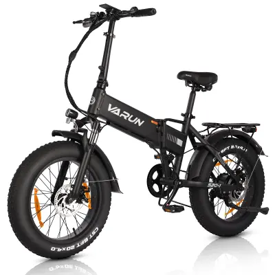 Zložljivo električno mestno kolo VARUN S20-1, 20" FatBike, baterija 48 V 13 Ah, črna