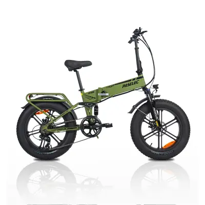 Zložljivo električno kolo PASELEC PX6, 20” FatBike, 48V 12Ah baterija, zeleno