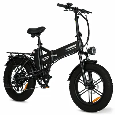 EGGKIN E20 zložljivo električno kolo, 20" fat kolo, 48V 15Ah baterija, črno