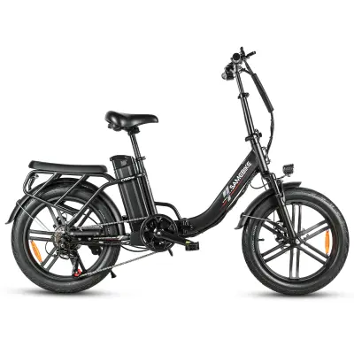 SAMEBIKE CY20 Pro zložljivo električno kolo, 20" mestno kolo z debelim ovratnikom, 36V 13Ah baterija, črna