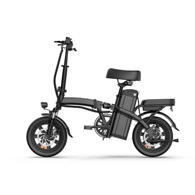 Zložljivo električno kolo URLIFE F1L, 14”, 48V 7,5Ah odstranljiva baterija, črna
