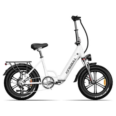Zložljivo električno kolo KINGBULL Literider 2.0, 20×4.0 debelo kolo, hidravlične zavore, belo